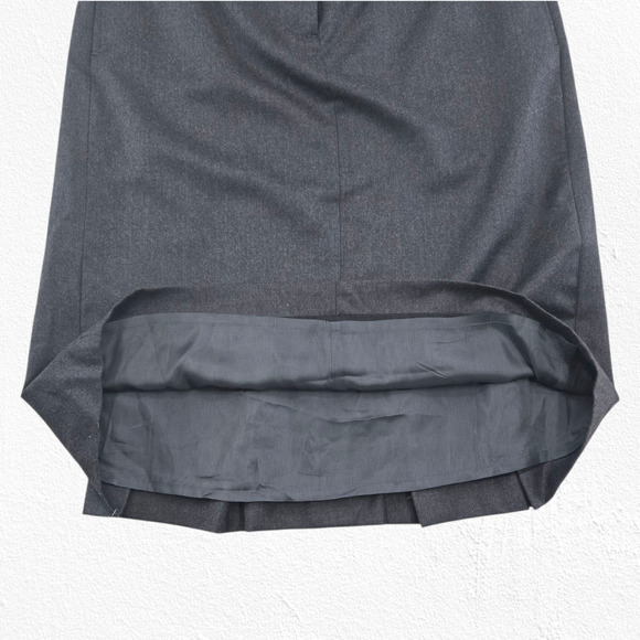 J. Crew Wool Pleated Pencil Skirt Gray Heather Charcoal Size 8 NWT Classic Work - Picture 6 of 9
